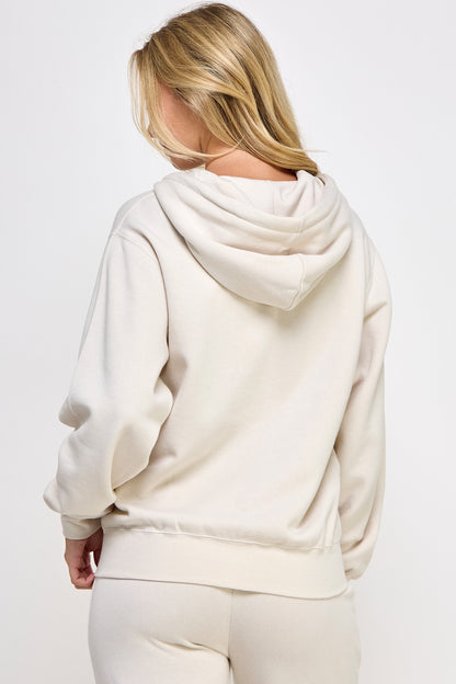 カリフォルニア刺繍 ゆったりジップアップフーディー