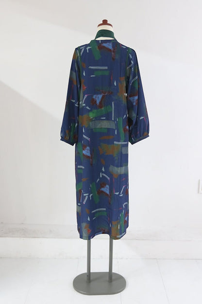 BAD プリントボリュームスリーブドレス