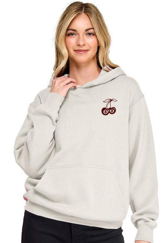 Feeling Lucky バック刺繍 チェリーモチーフ フード付スウェット