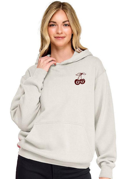 Feeling Lucky バック刺繍 チェリーモチーフ フード付スウェット