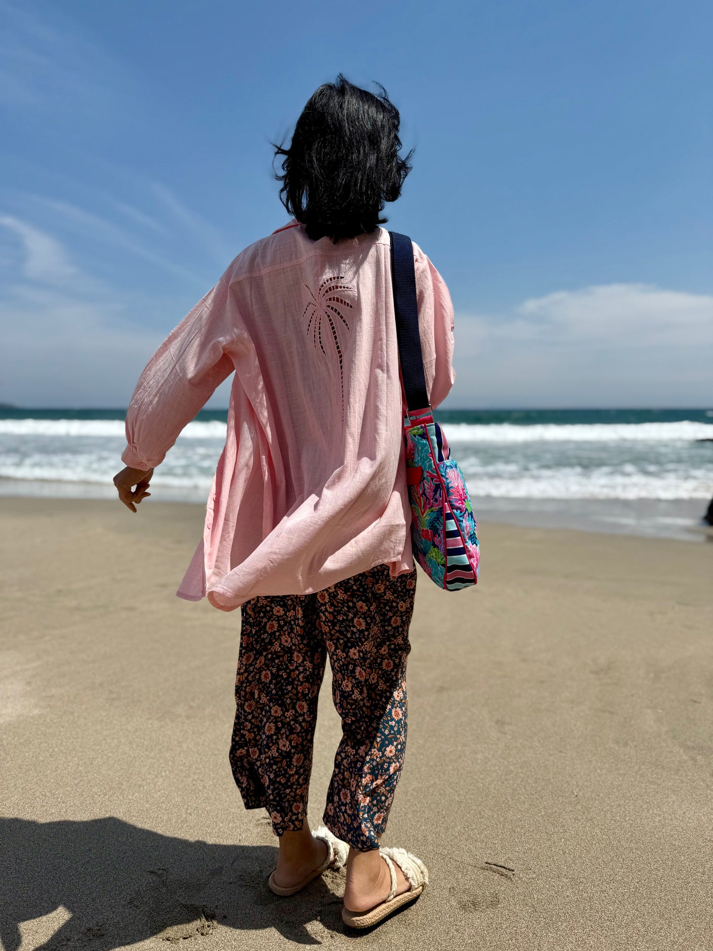 パームツリー刺繍 リラックスフィットシャツ De Vave