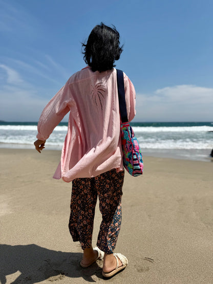パームツリー刺繍 リラックスフィットシャツ De Vave