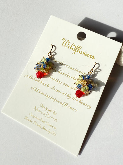 マチュピチュジュエリー ワイルドフラワーズ ピアス レッド