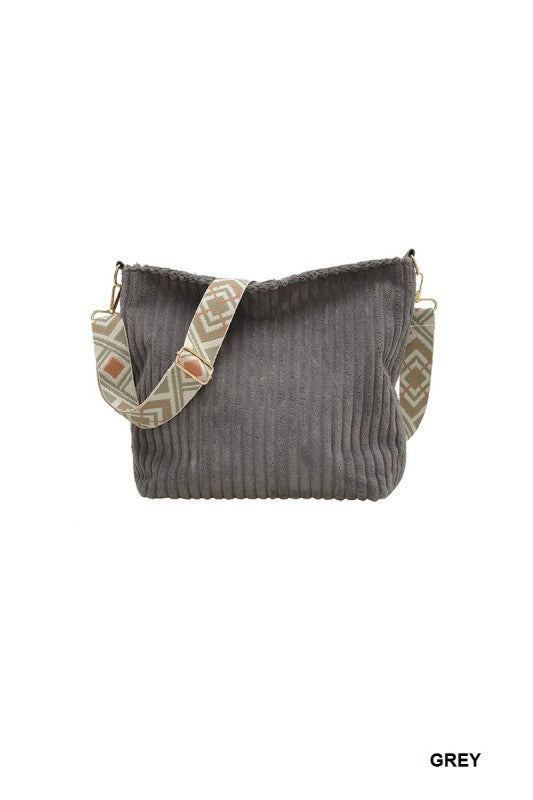 コーデュロイショルダーバッグ