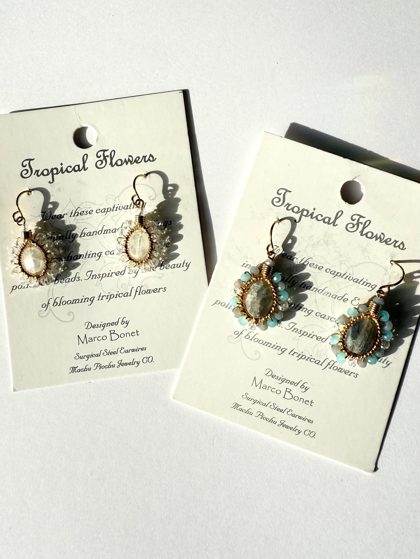 マチュピチュジュエリー トロピカルフラワーズ ピアス ラブラドライト