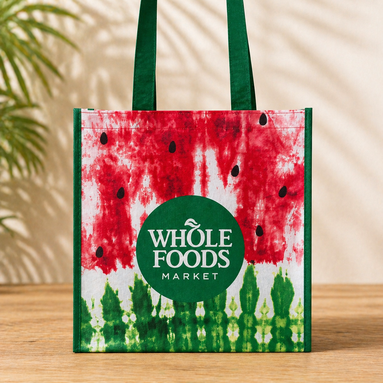 【オンライン限定販売】WHOLE FOODS MARKET ホールフーズマーケット エコバッグ スイカ柄 ラージ 不織布