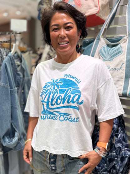 アロハ サンセットコースト ショート丈Tシャツ