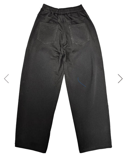 INDKNIT ダブルステッチ カーブパンツ ブラック WK022