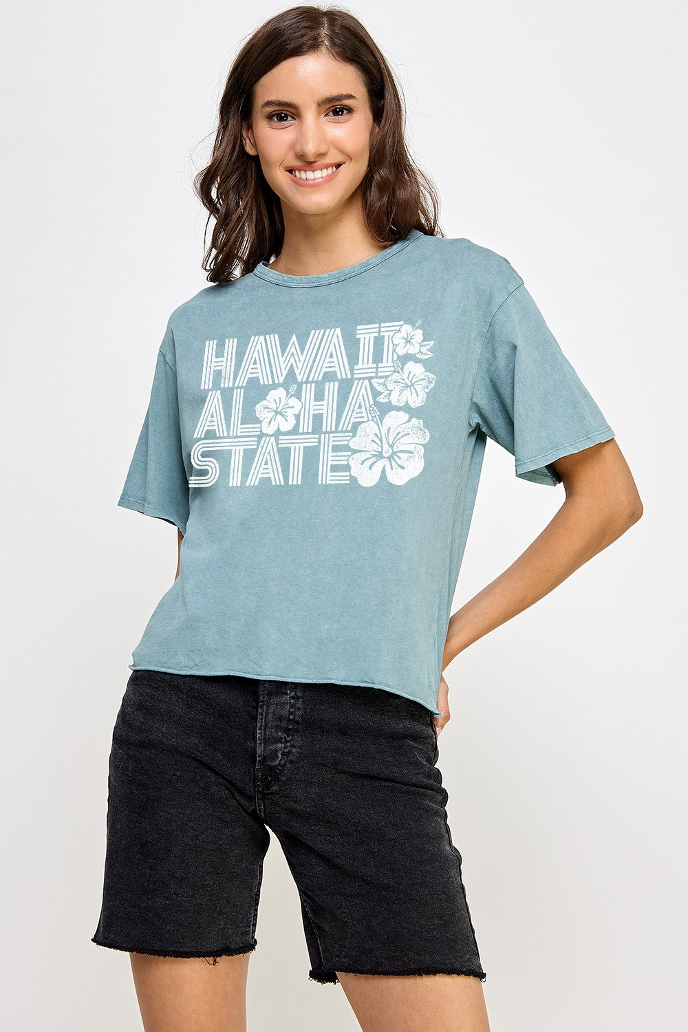 ハワイアロハステート ショート丈Tシャツ