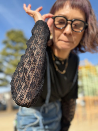 レース切替 長袖カットソー SALE 30%OFF