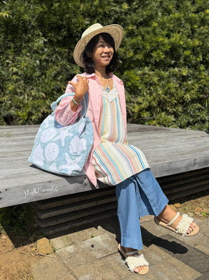 SunNSand パステルカラー シェル トートバッグ
