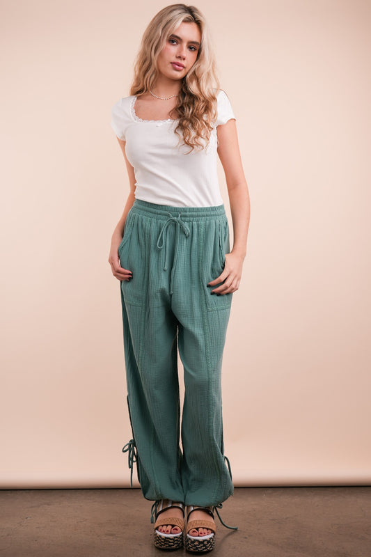 ダブルガーゼスリットパンツ SALE 50%OFF