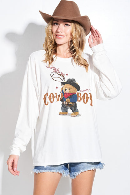 テディベア オーバーサイズロングスリーブトップス