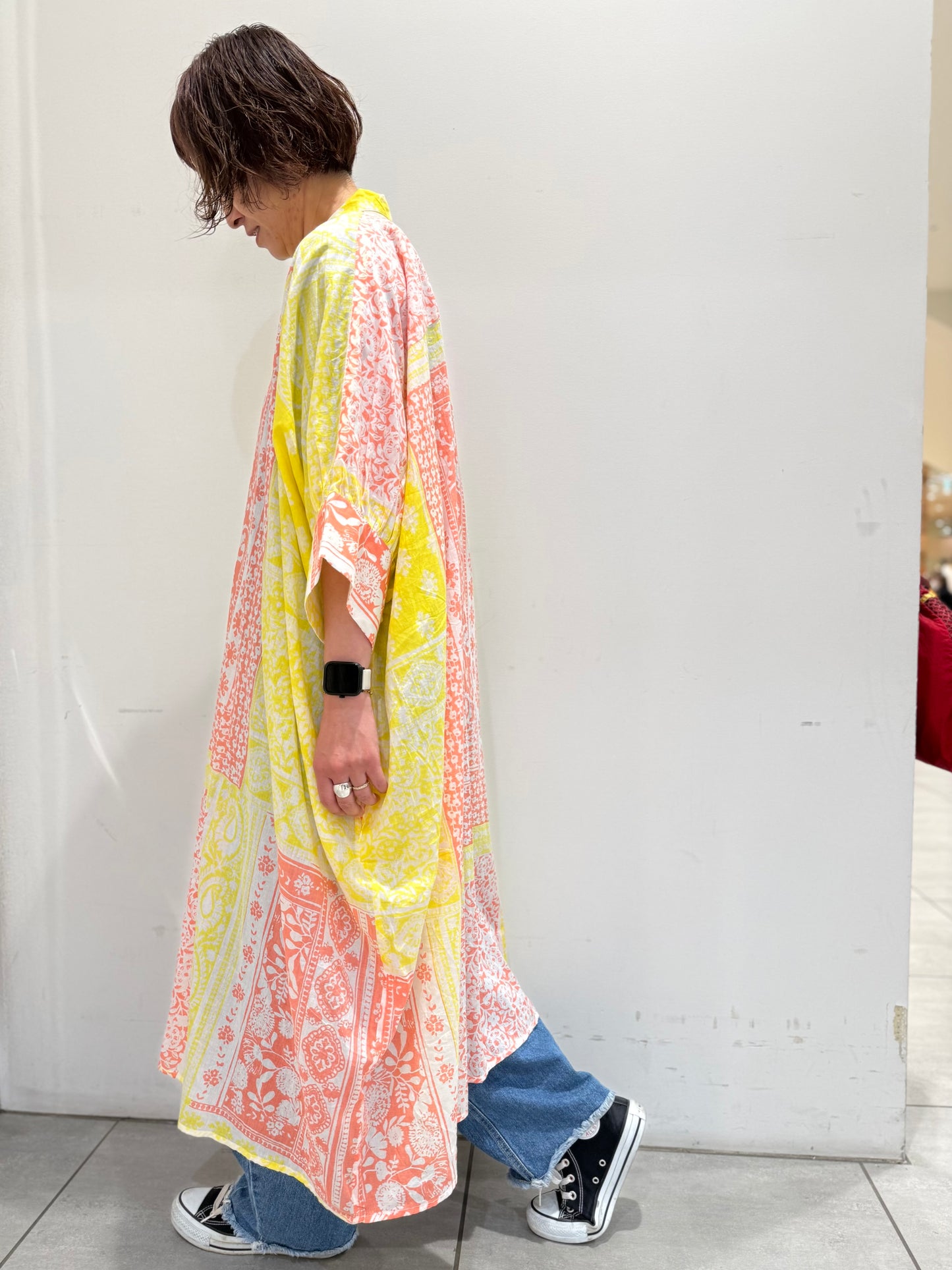 POL バンダナ柄ロングシャツワンピース