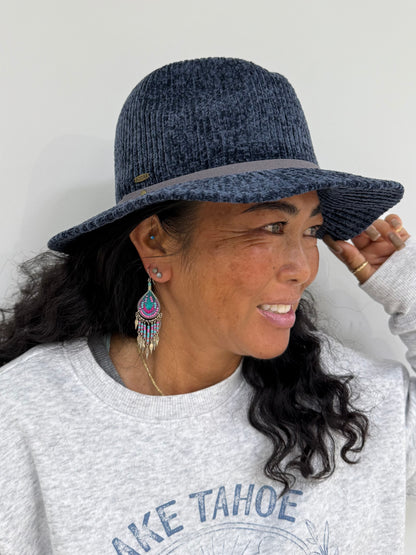 ADORA コーデュロイ風サファリハット ネイビー