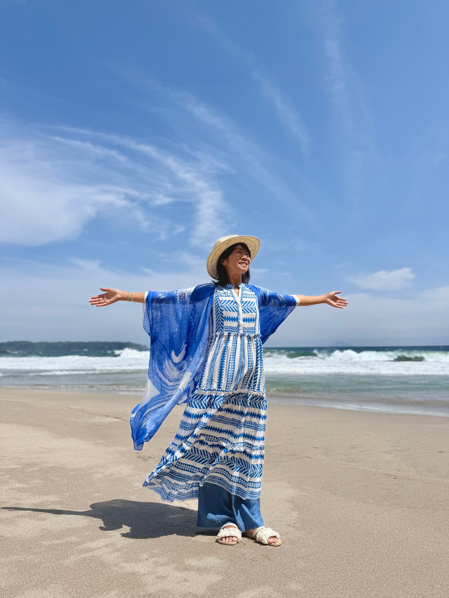 ペイントプリント キモノカバーアップ