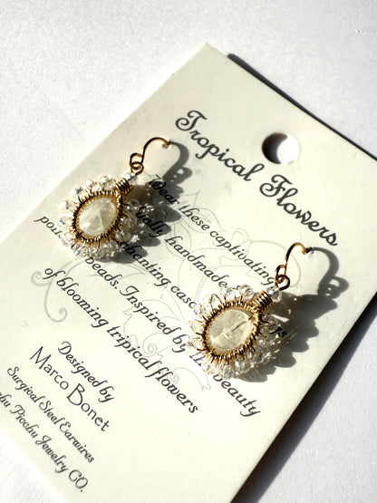 マチュピチュジュエリー トロピカルフラワーズ ピアス ムーンストーン