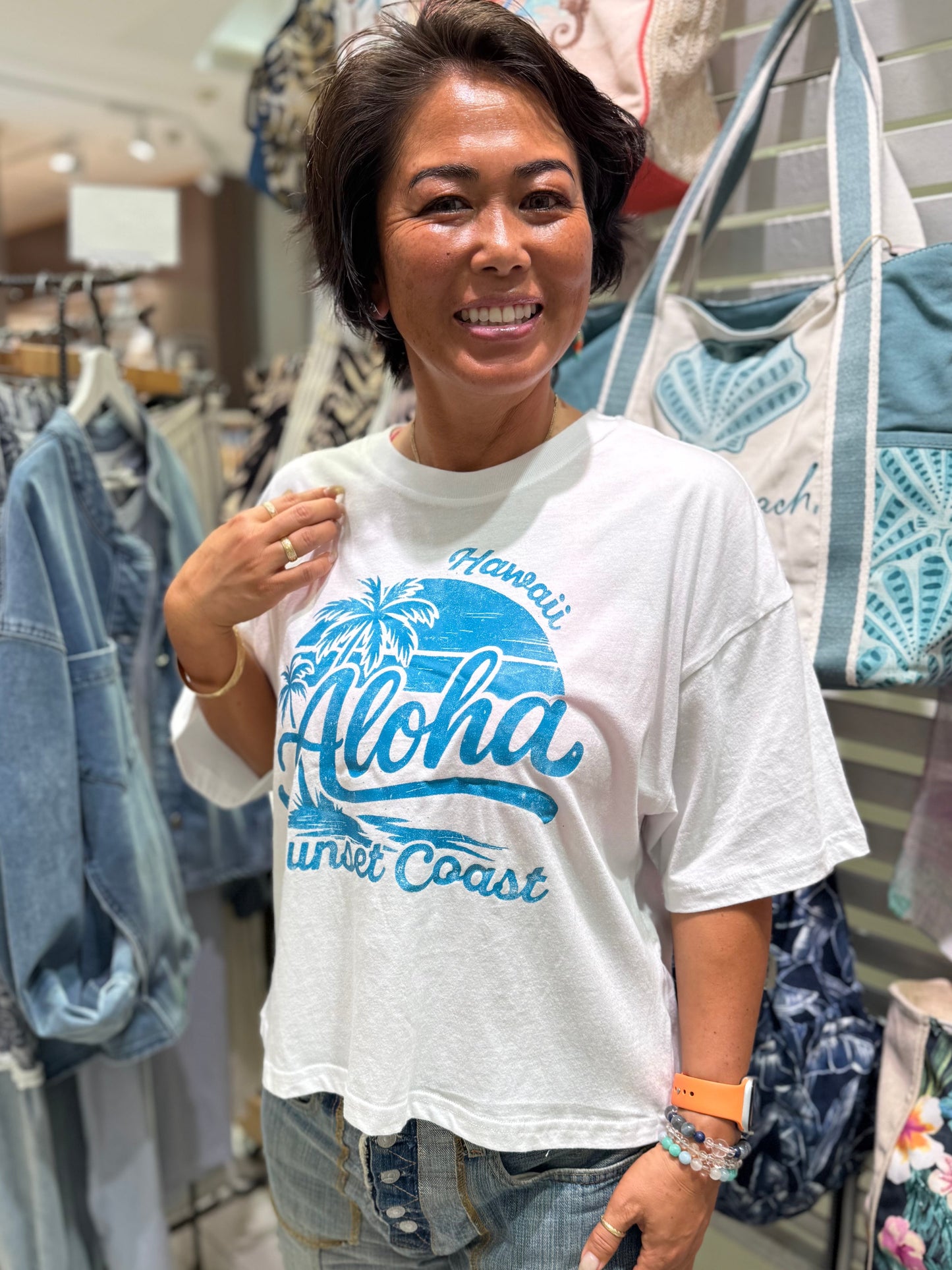 アロハ サンセットコースト ショート丈Tシャツ