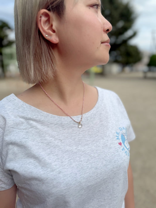 マチュピチュジュエリー【ローズクォーツ/14kgf】 ピンクシルクスレッドネックレス クリアビーズ