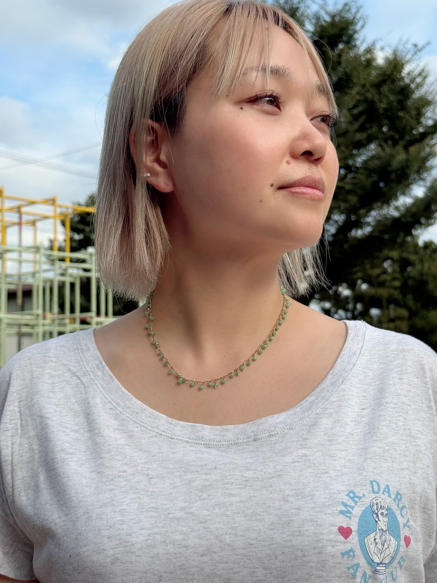 マチュピチュジュエリー【クリソプレーズ/14kgf】 ネックレス