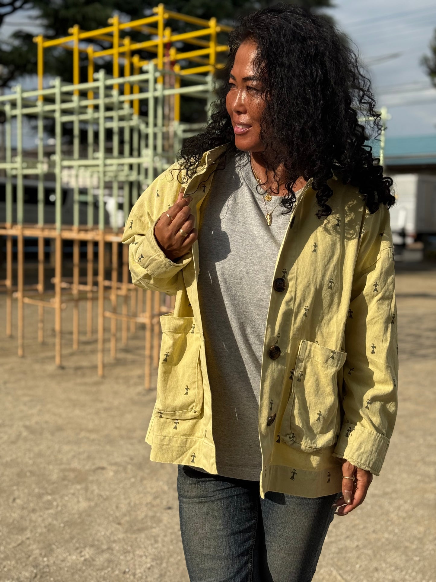 BAD ストーンウォッシュプリントジャケット