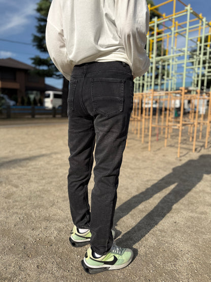 INDIMARK 裏起毛 ボーイフレンド カットデニム グレー WKH001