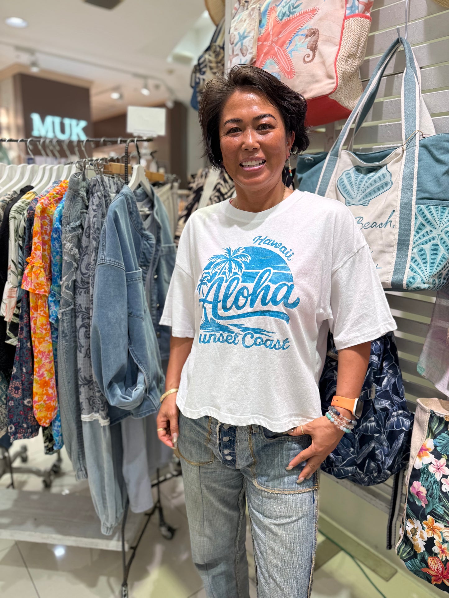 アロハ サンセットコースト ショート丈Tシャツ