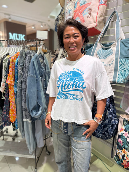 アロハ サンセットコースト ショート丈Tシャツ