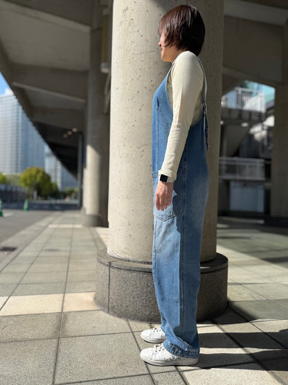 コクーン デニムオーバーオール