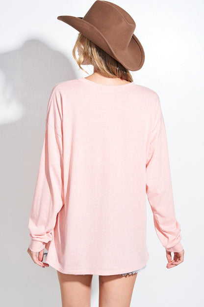 オルテガ柄 オーバーサイズ ロングスリーブトップス