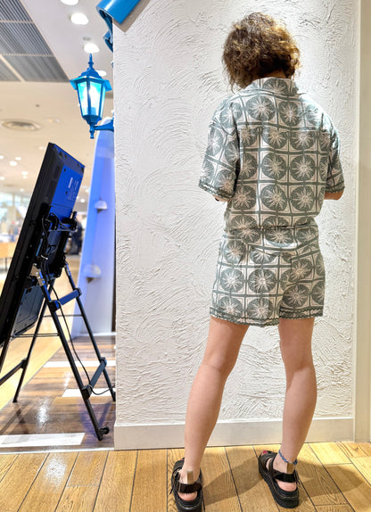 サンフェイスプリント シャツ&ショートパンツ セットアップ