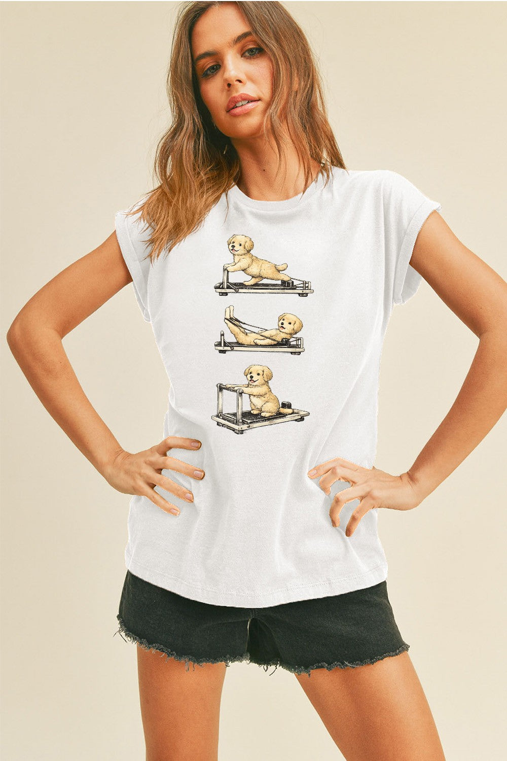 エクササイズドッグ フレンチスリーブ Tシャツ