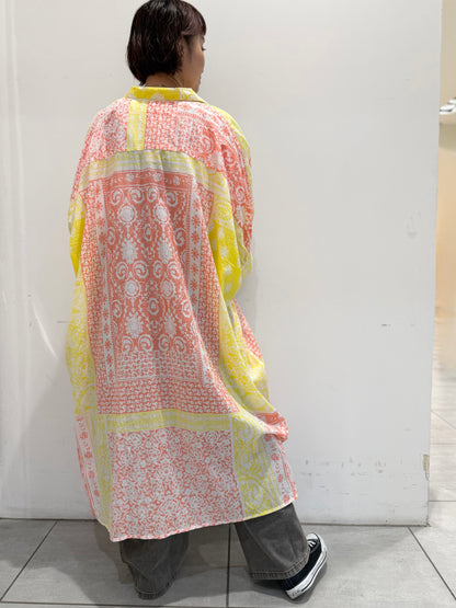 POL バンダナ柄ロングシャツワンピース