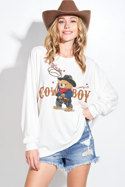 テディベア オーバーサイズロングスリーブトップス