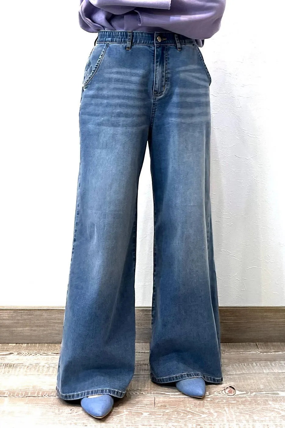 INDIMARK リリース ワイドデニム ブリーチ WJ232