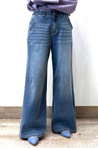 INDIMARK リリース ワイドデニム ブリーチ WJ232