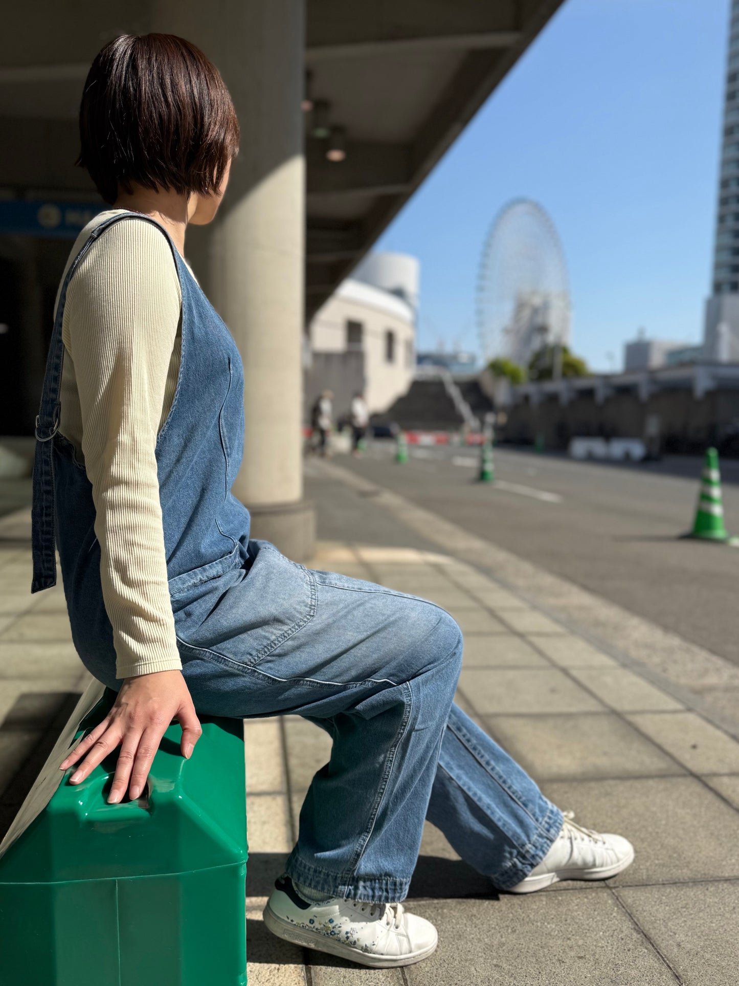 コクーン デニムオーバーオール