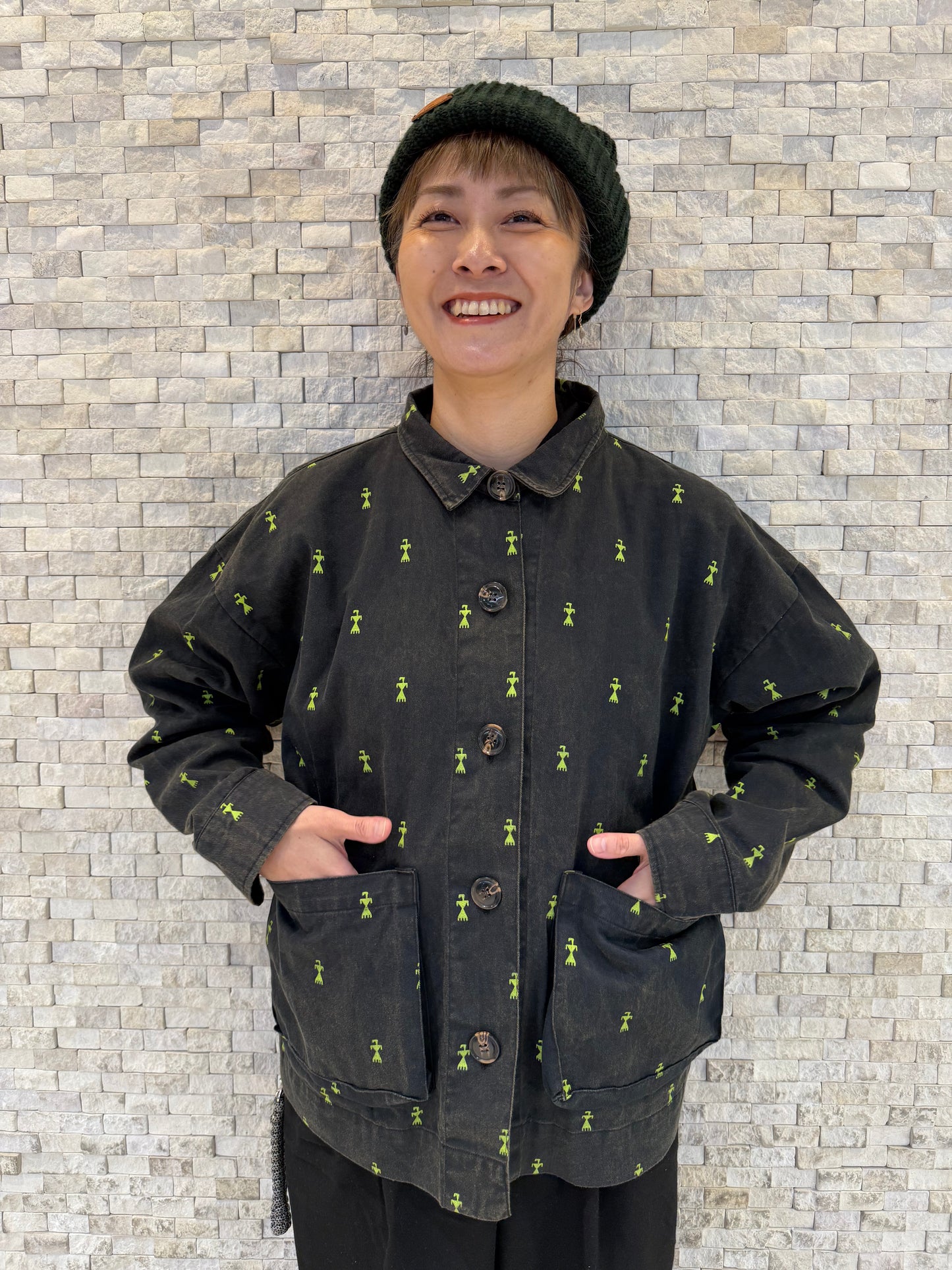 BAD ストーンウォッシュプリントジャケット