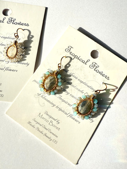 マチュピチュジュエリー トロピカルフラワーズ ピアス ラブラドライト