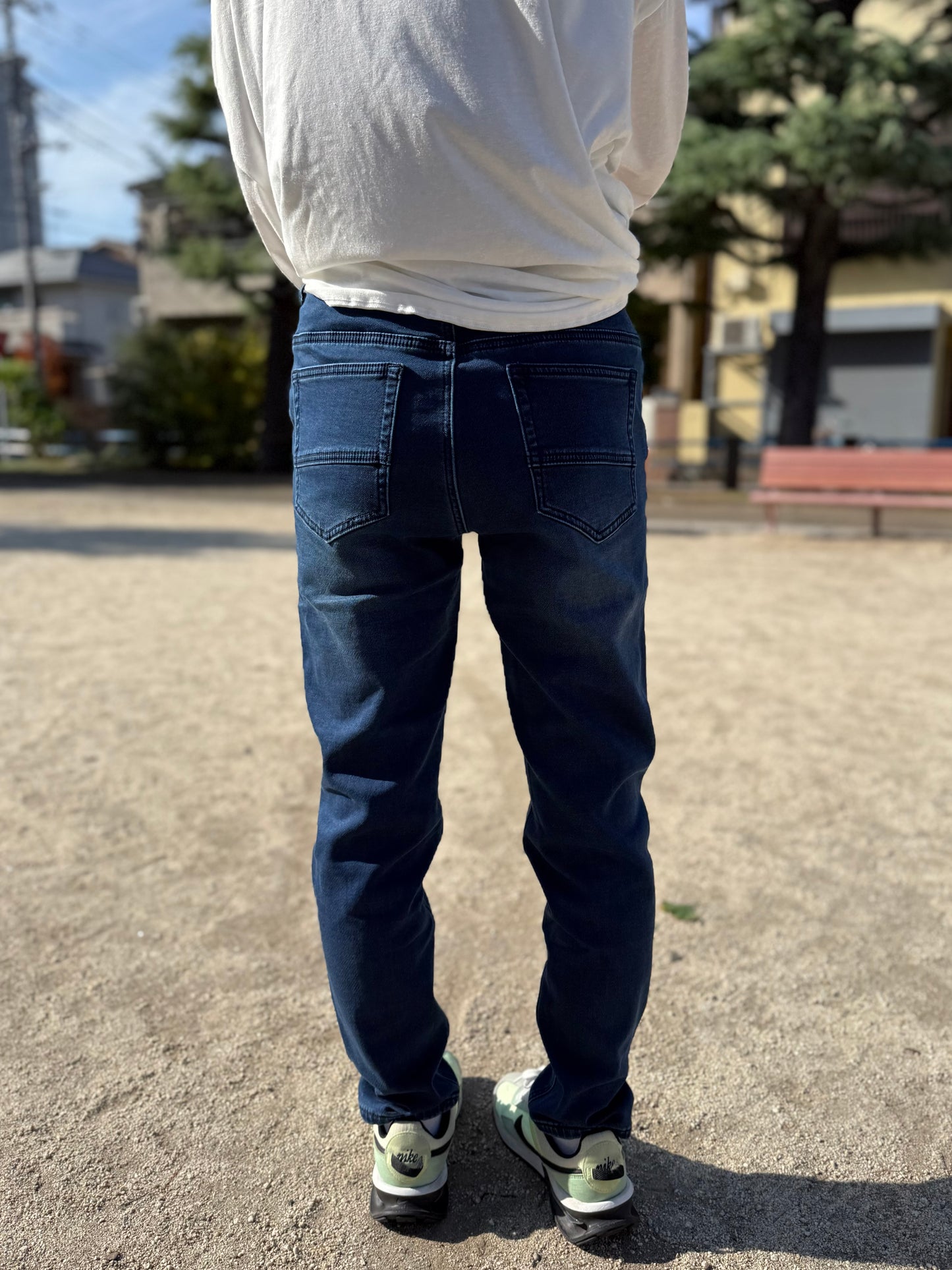 INDIMARK 裏起毛 ボーイフレンド カットデニム ベーシックブルー WKH002