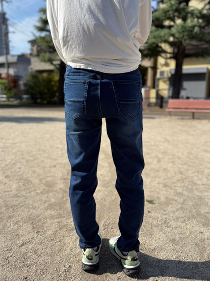 INDIMARK 裏起毛 ボーイフレンド カットデニム ベーシックブルー WKH002