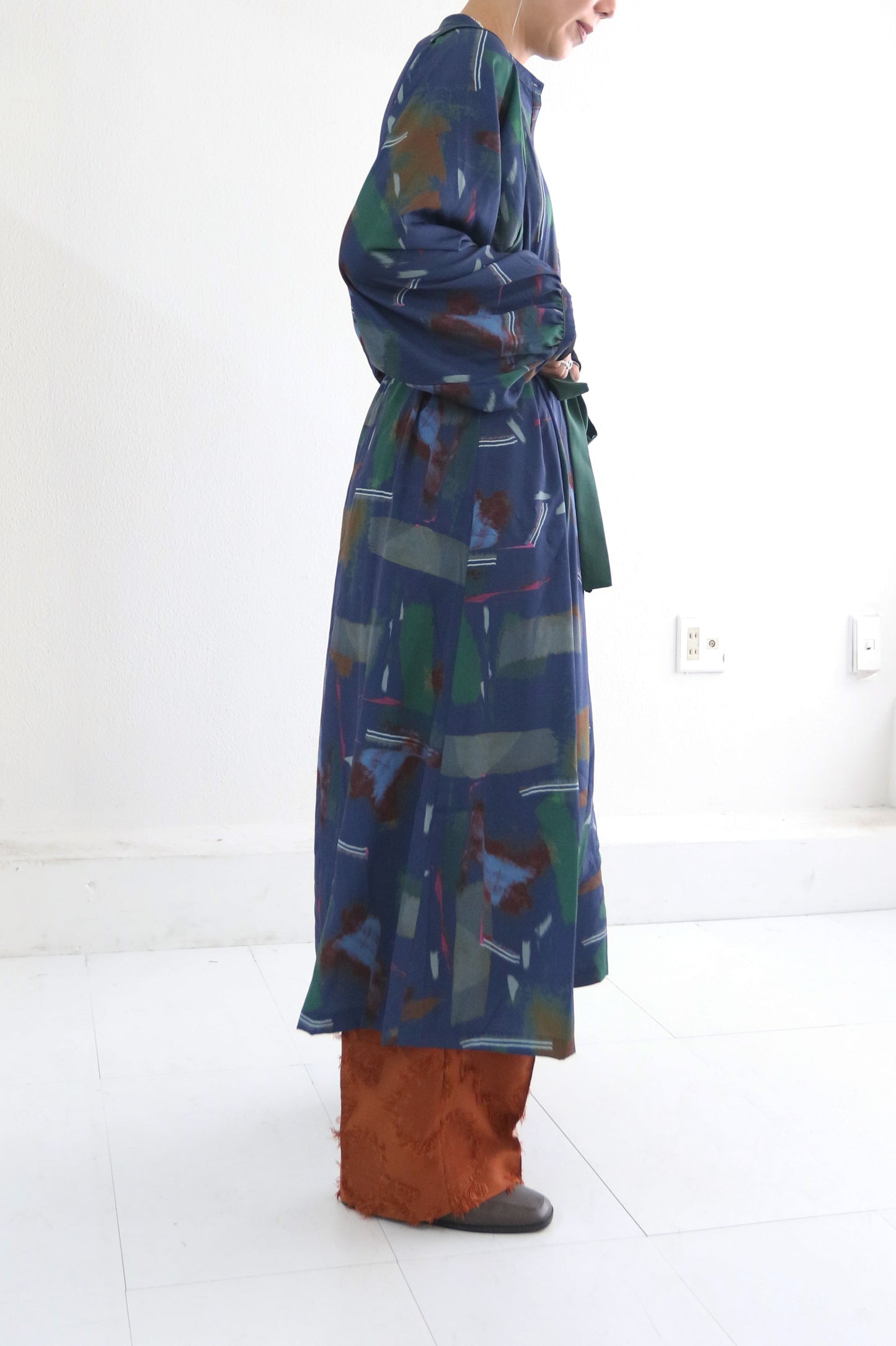 BAD プリントボリュームスリーブドレス