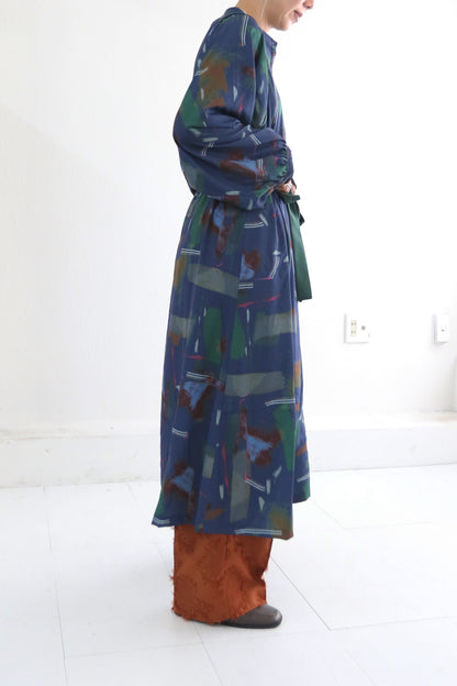 BAD プリントボリュームスリーブドレス