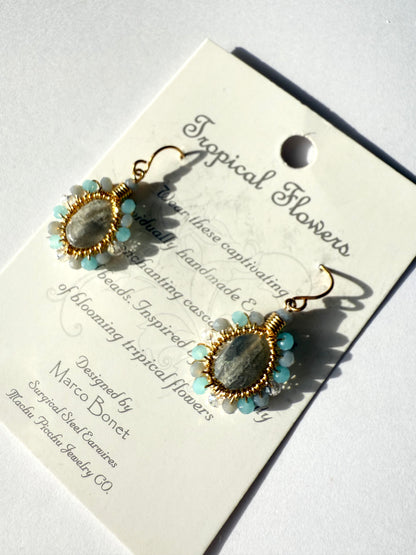 マチュピチュジュエリー トロピカルフラワーズ ピアス ラブラドライト