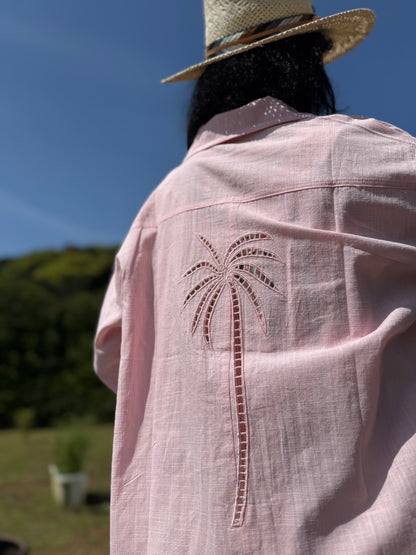 パームツリー刺繍 リラックスフィットシャツ De Vave