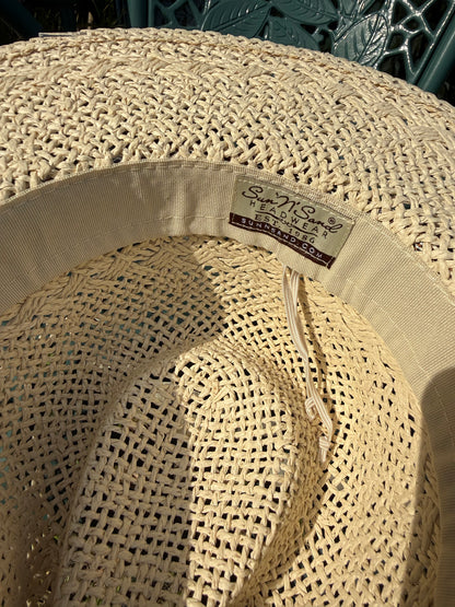 SunNSand ペーパーストロー サファリハット｜ナチュラル編み×柄ベルト