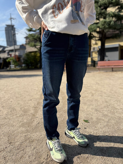 INDIMARK 裏起毛 ボーイフレンド カットデニム ベーシックブルー WKH002