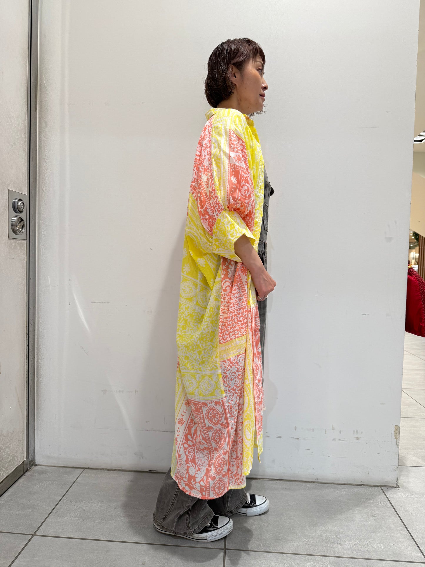 POL バンダナ柄ロングシャツワンピース
