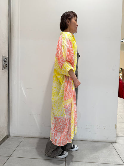 POL バンダナ柄ロングシャツワンピース
