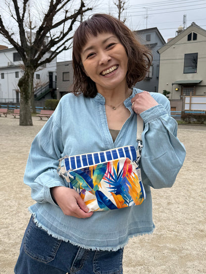 SunNSand トロピカルリーフ2ポーチポシェット